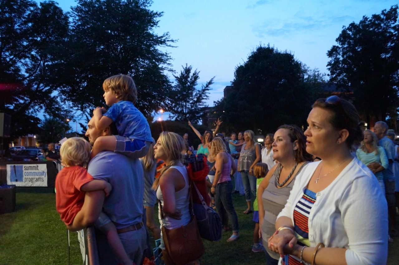 The crowd watches the band at the Brian Kirk and the Jirks - Hot Summer Nights event.
